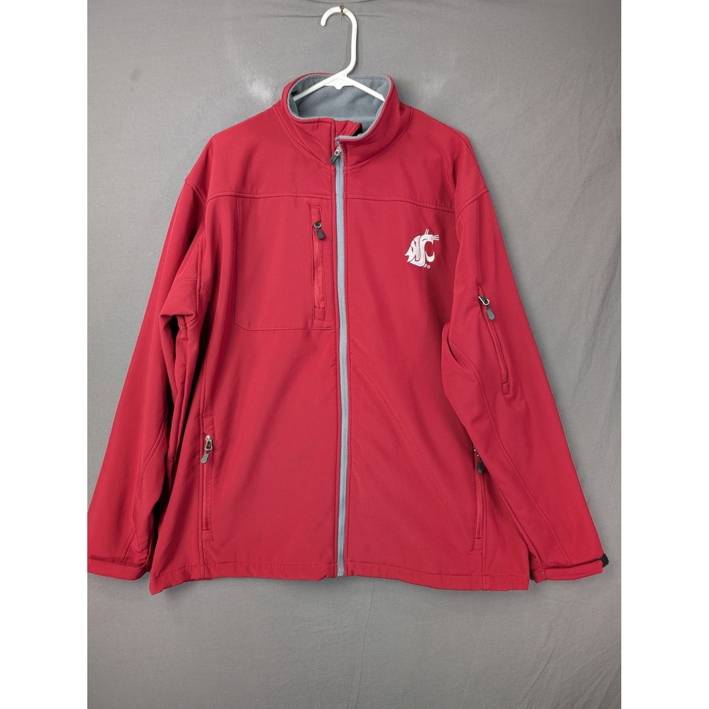Knights Apparel Washington State Cougars Softshell Jacket‎ Mens XL Red Full Zip